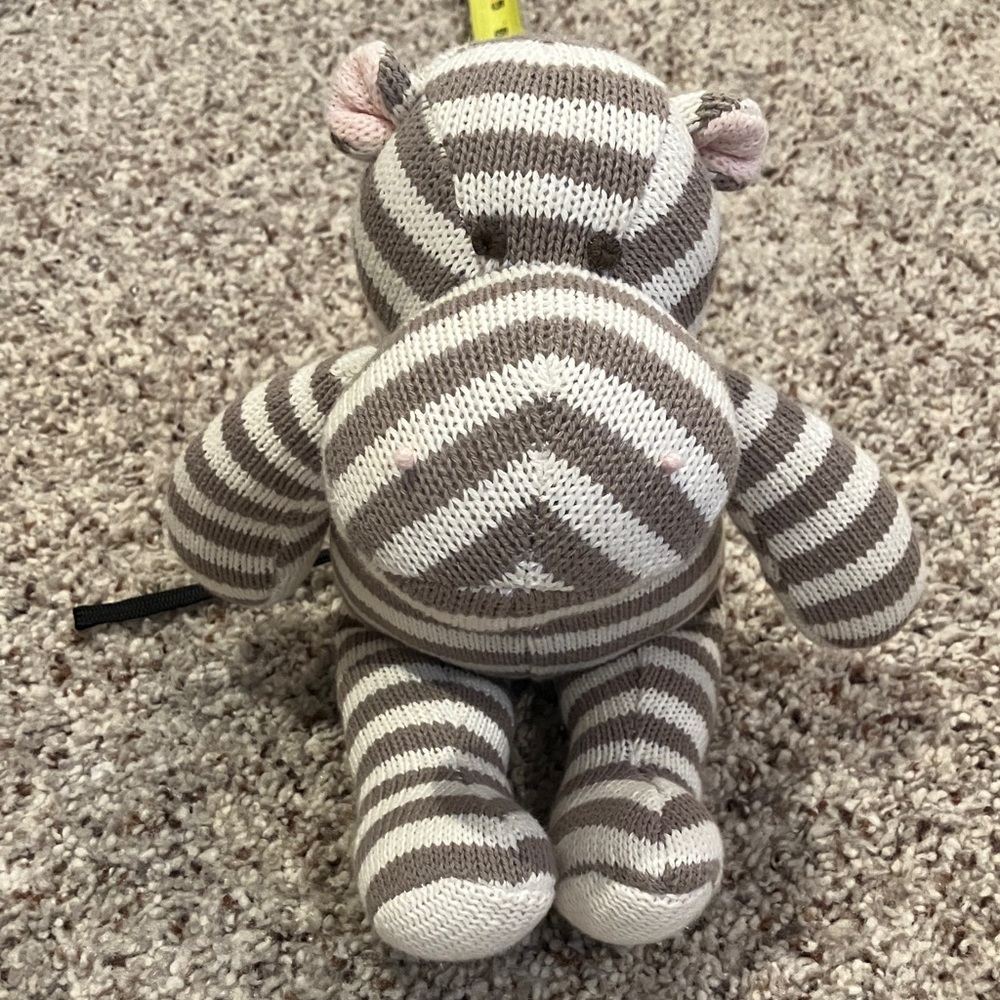 Restoration Hardware Brown and Cream Striped Stuffed Hippo Animal 🦛